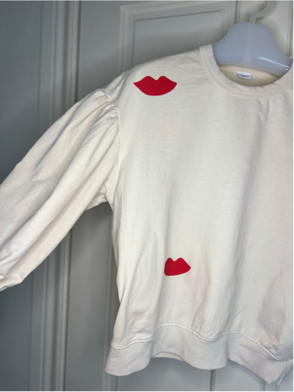 Clare V. Drop Shoulder Lips Sweatshirt M - Picture 9 of 14